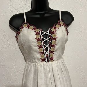 New Madewell Ruffle Hem Eyelet Cami Retro Dress